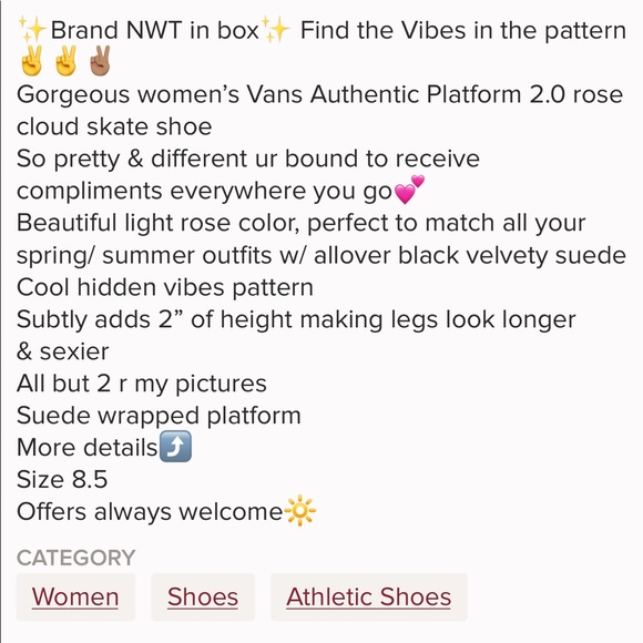 LAST 5 Star Vans Suede Rose Cloud Vibes Skate - Picture 8 of 8